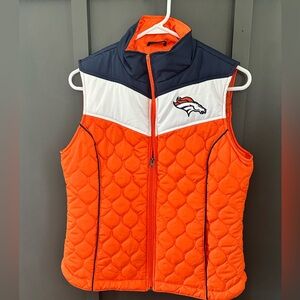NFL Denver Broncos women’s Orange Quilted Vest - size medium